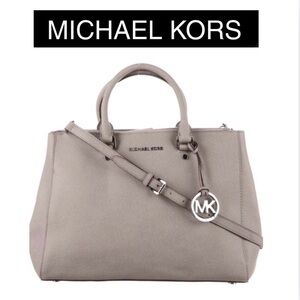 MICHAEL KORS Grey Saffiano Leather Tote, EUC